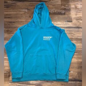 Hidden NY Teal Hoodie Size Large Lightly Worn
